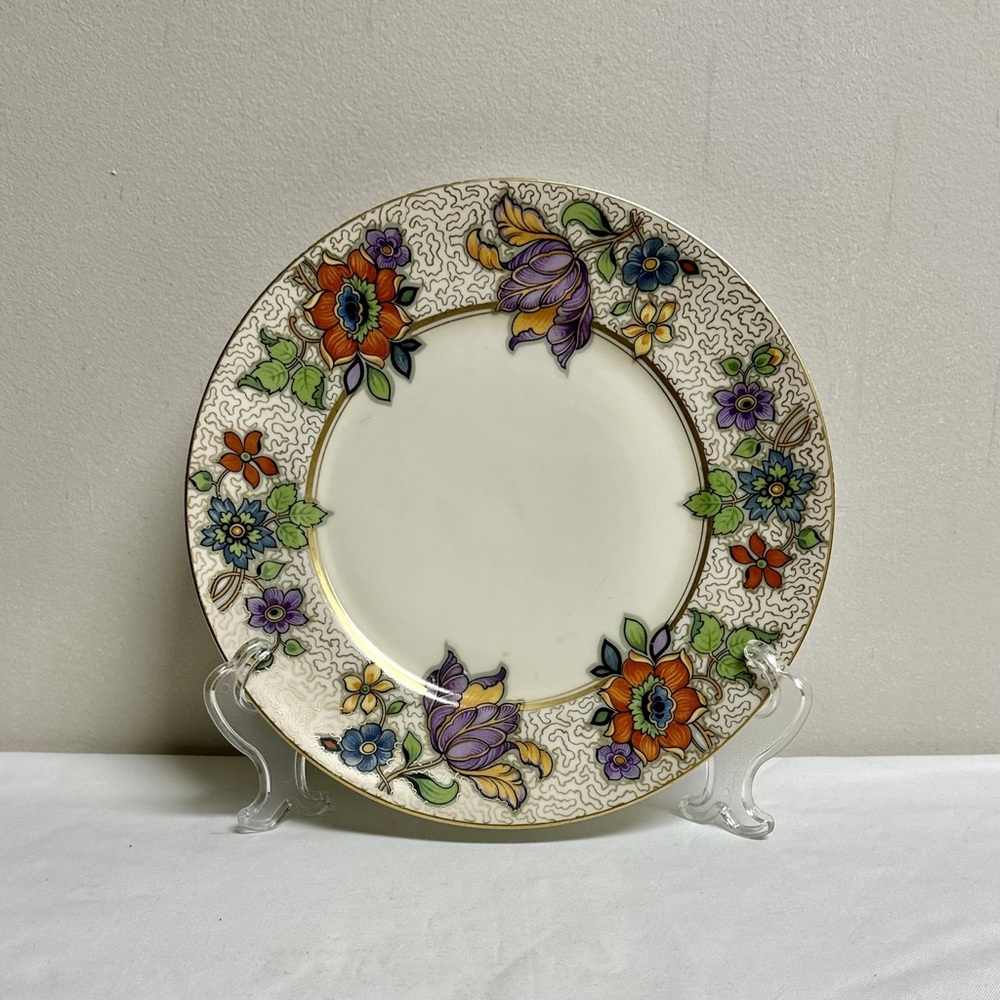 Vintage Bavarian Floral Patterned Ceramic Cabinet Plate Bavaria